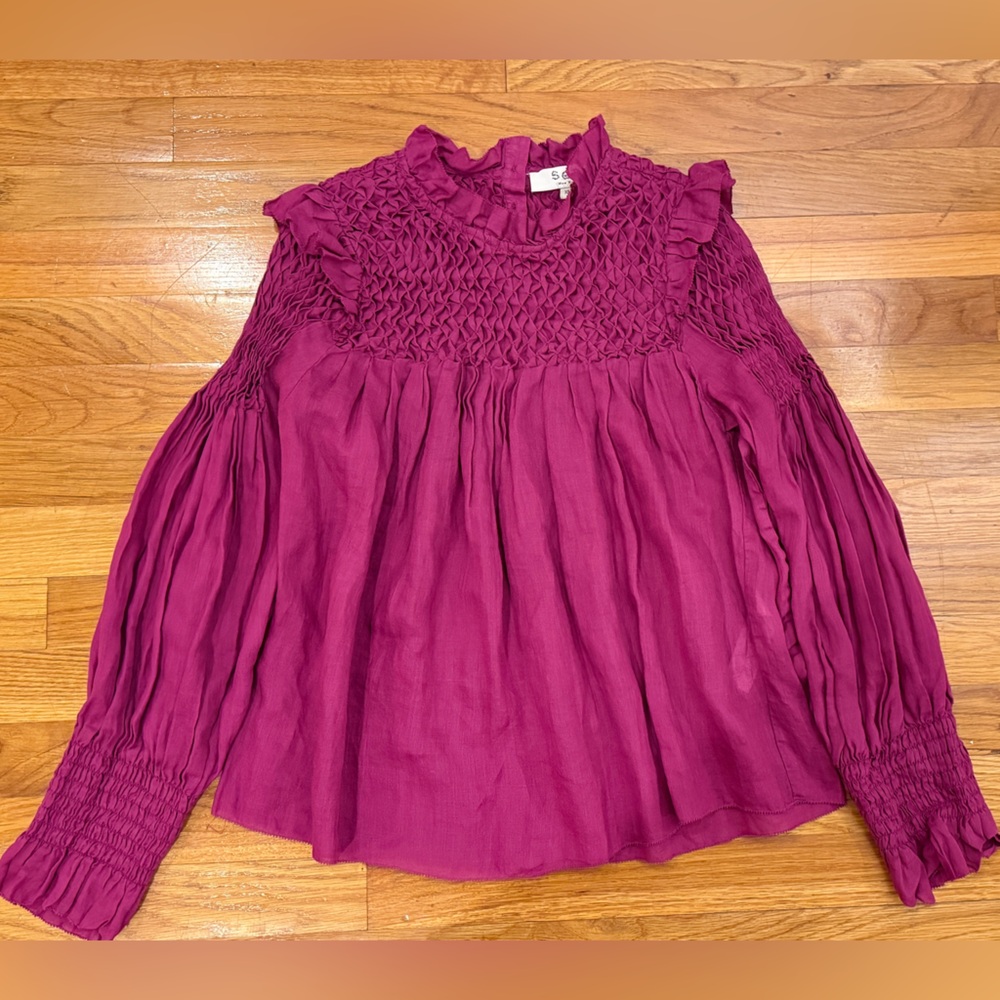 Sea New York purple Smocked Blouse